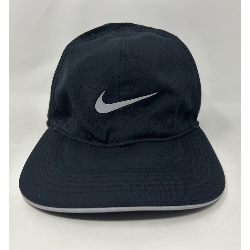 New Nike Dri-Fit Featherlight Aerobill Perforated Cap Reflective DC3598-010 OSFA